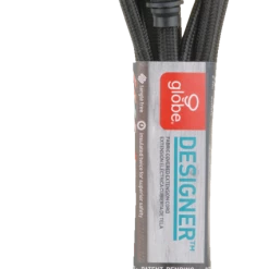 Globe 9-ft 16/2 Fabric Extension Cord, Right Angle Plug, 3 Outlets, Black