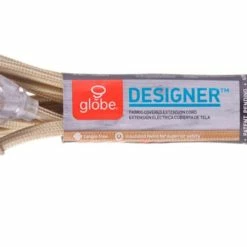 Globe 9-ft 16/2 Fabric Extension Cord, Right Angle Plug, 3 Outlets, Gold