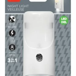 Globe Electric 3-in-1 LED Night Light, White