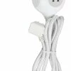 Globe 3-Outlet And 2 USB Port Power Bar With 5-ft Fabric Cord And Right Angle Plug, White/Grey