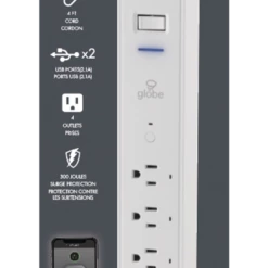 Globe Sales Shop -Globe Sales Shop globe 4 outlet smart power strip 300j surge 2 usb ports 86f95eaa a198 4df3 89b9 f086111ddb58