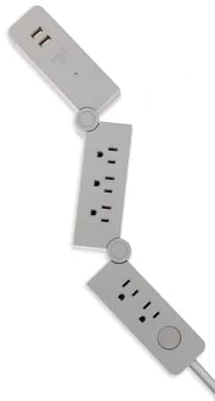 Globe 5-Outlet And 2 USB Port Flexible Power Bar With Surge Protector, 6-ft Fabric Cord, 1200 Joules, Grey -Globe Sales Shop globe 5 outlet power strip 2 usb 6 fabric cord 1200j grey b2ff2996 f068 4902 8ead 99b018825b1b