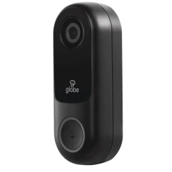 Globe Electric 1080p Electric Hardwired Smart Wi-Fi Video Doorbell, Black