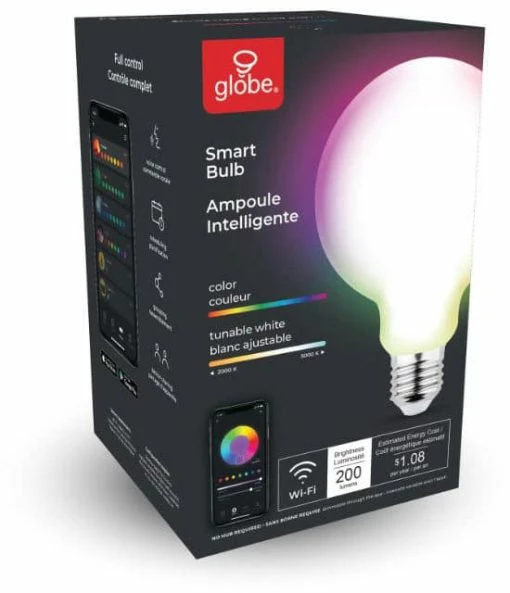 Globe Electric Smart Wi-Fi Dimmable LED Light Bulb, 200 Lumens, Colour/Tunable White -Globe Sales Shop globe smart g30 led tunable colour bulb dc6c410b e0f2 40d0 83ce 12d34000c5e5