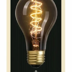 Globe Electric A21 E26 Base Clear Dimmable Spiral Filament Electric Light Bulb, 40W