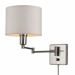 Globe Plug And Play Wall Pendant, Brushed Steel